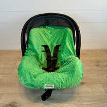 Car Seat Liner Insert - Green Minky Dots