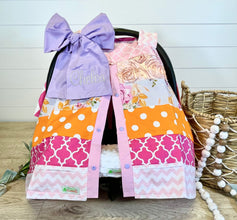 Block Pattern Girls Car Seat Canopy