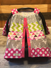 Block Pattern Girls Car Seat Canopy