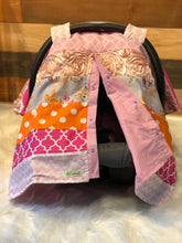 Block Pattern Girls Car Seat Canopy