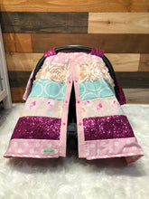 Block Pattern Girls Car Seat Canopy