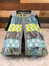 Block Pattern Girls Car Seat Canopy