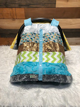 Block Pattern Girls Car Seat Canopy